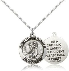 Sterling Silver St. Christopher Medal Pendant" itemprop="image