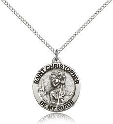 Sterling Silver St. Christopher Medal Pendant" itemprop="image