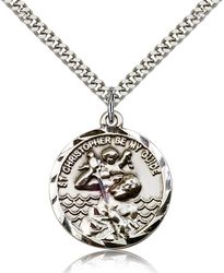 Sterling Silver St. Christopher Medal Pendant" itemprop="image
