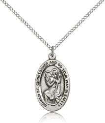 Sterling Silver St. Christopher Medal Pendant" itemprop="image