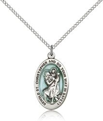 Sterling Silver St. Christopher Medal Pendant" itemprop="image