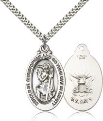 Sterling Silver St. Christopher Medal Pendant" itemprop="image