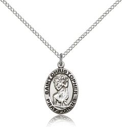 Sterling Silver St. Christopher Medal Pendant" itemprop="image