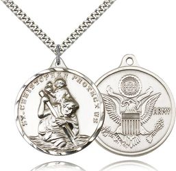 Sterling Silver St. Christopher Medal Pendant" itemprop="image