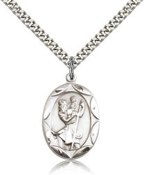 Sterling Silver St. Christopher Medal Pendant" itemprop="image