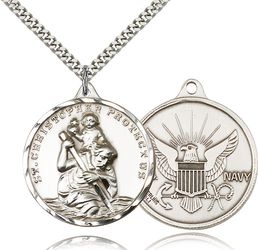 Sterling Silver St. Christopher Medal Pendant" itemprop="image