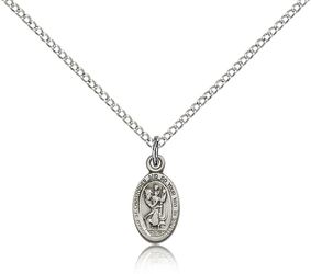 Sterling Silver St. Christopher Medal Pendant" itemprop="image