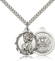 Sterling Silver St. Christopher Medal Pendant" itemprop="image