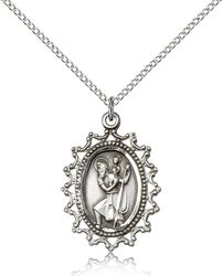 Sterling Silver St. Christopher Medal Pendant" itemprop="image