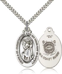 Sterling Silver St. Christopher Medal Pendant" itemprop="image