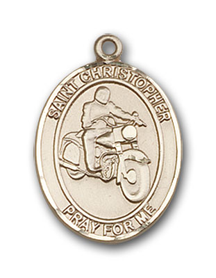 HFO: Sterling Silver St. Christopher/Motorcycle Patron Saint Medal
