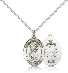 Sterling Silver St. Christopher / National Guard Pend - Medium" itemprop="image