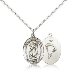 Sterling Silver St. Christopher / Paratrooper Pend - Medium" itemprop="image