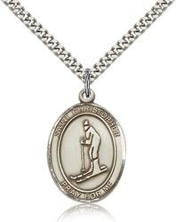 Sterling Silver St. Christopher Patron Saint Medal Pendant - Large" itemprop="image