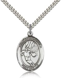 Sterling Silver St. Christopher Patron Saint Medal Pendant - Large" itemprop="image