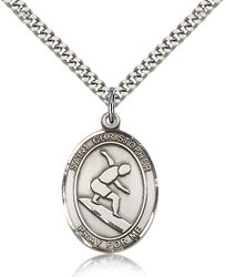 Sterling Silver St. Christopher Patron Saint Medal Pendant - Large" itemprop="image