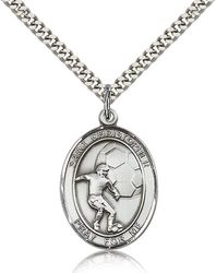 Sterling Silver St. Christopher Patron Saint Medal Pendant - Large" itemprop="image