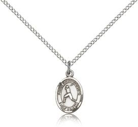 Sterling Silver St. Christopher Patron Saint Medal Pendant - Small" itemprop="image