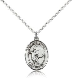 Sterling Silver St. Christopher/Soccer Patron Saint Medal Pendant - Medium" itemprop="image