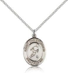 Sterling Silver St. Christopher/Soccer Patron Saint Medal Pendant - Medium" itemprop="image