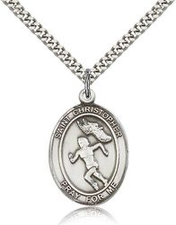 Sterling Silver St. Christopher/Track&Field Women  - Large" itemprop="image