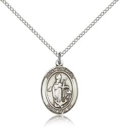 Sterling Silver St. Clement Patron Saint Medal Pendant - Medium" itemprop="image