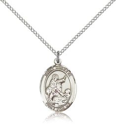 Sterling Silver St. Colette Patron Saint Medal Pendant - Medium" itemprop="image