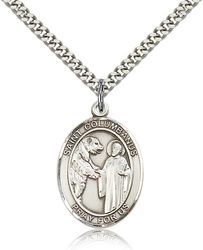 Sterling Silver St. Columbanus Patron Saint Medal Pendant - Large" itemprop="image