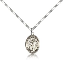 Sterling Silver St. Columbanus Patron Saint Medal Pendant - Small" itemprop="image