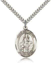 Sterling Silver St. Cornelius Patron Saint Medal Pendant - Large" itemprop="image