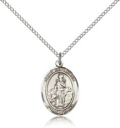 Sterling Silver St. Cornelius Patron Saint Medal Pendant - Medium" itemprop="image