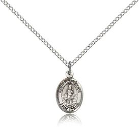 Sterling Silver St. Cornelius Patron Saint Medal Pendant - Small" itemprop="image