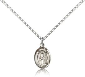 Sterling Silver St. David of Wales Patron Saint Medal Pendant - Small" itemprop="image
