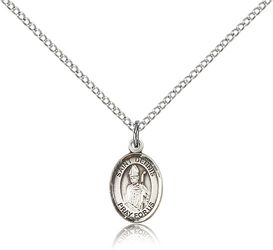 Sterling Silver St. Dennis Patron Saint Medal Pendant - Small" itemprop="image