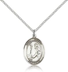 Sterling Silver St. Dominic De Guzman Patron Saint Medal Pendant - Medium" itemprop="image