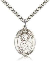 Sterling Silver St. Dominic Savio Patron Saint Medal Pendant - Large" itemprop="image