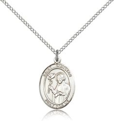 Sterling Silver St. Dunstan Patron Saint Medal Pendant - Medium" itemprop="image