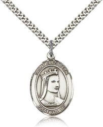 Sterling Silver St. Elizabeth of Hungary Patron Saint Medal Pendant - Large" itemprop="image