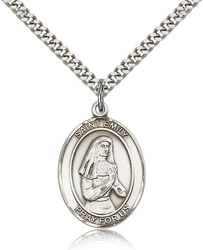 Sterling Silver St. Emily de Vialar Patron Saint Medal Pendant - Large" itemprop="image