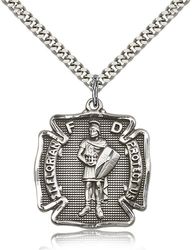 Sterling Silver St. Florian Medal Pendant" itemprop="image