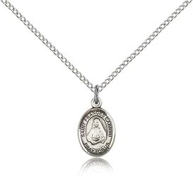 Sterling Silver St. Frances Cabrini Patron Saint Medal Pendant - Small" itemprop="image