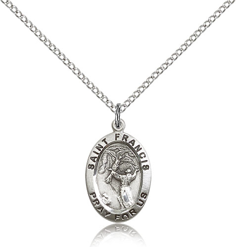 Sterling Silver St. Francis of Assisi Medal Pendant | HolyFamilyOnline.com