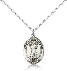 Sterling Silver St. Francis of Assisi Patron Saint Medal Pendant - Medium" itemprop="image