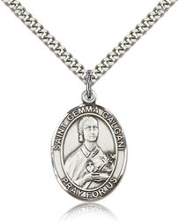 Sterling Silver St. Gemma Galgani Patron Saint Medal Pendant - Large" itemprop="image