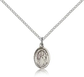 Sterling Silver St. Genevieve Patron Saint Medal Pendant - Small" itemprop="image