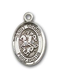 Sterling Silver St. George / Coast Guard Patron Saint Medal Pendant - Small" itemprop="image