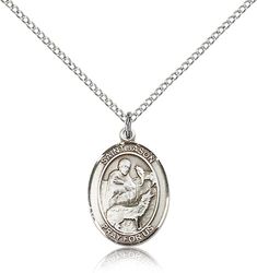 Sterling Silver St. Jason Patron Saint Medal Pendant - Medium" itemprop="image