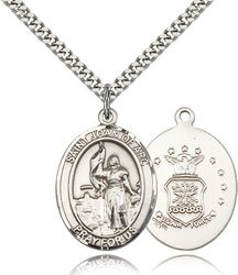 Sterling Silver St. Joan of Arc / Air Force Pendan - Large" itemprop="image