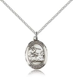 Sterling Silver St. Joshua Patron Saint Medal Pendant - Medium" itemprop="image