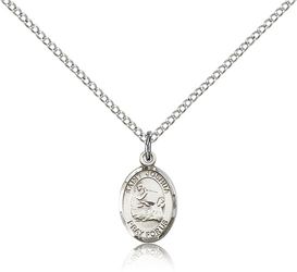 Sterling Silver St. Joshua Patron Saint Medal Pendant - Small" itemprop="image